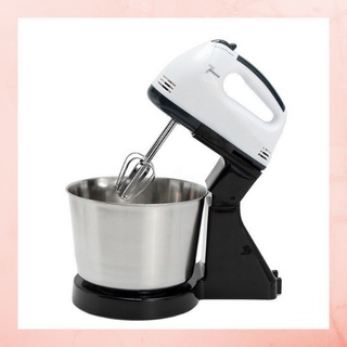 Portable 7 Speed Baking Hand Mixer with Detachable Stainless Steel Bowl Heavy Duty Electric Mixer