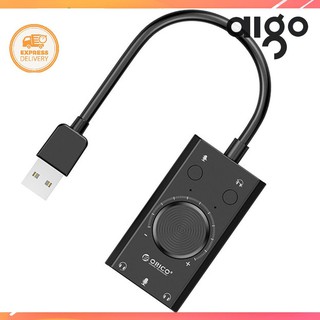 AIGO ORICO SC2 External USB Sound Card Volume Adjustable Audio Card Adapter PC