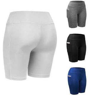 Women Running Shorts Compression Sport Yoga Shorts Pocket Tights Quick Dry Fitness Gym Pants