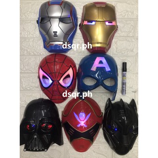 Mask Cosplay Iron Man,Spider Man,Captain America,Squid Game,Star Wars,PJ Mask,Hulk with LED