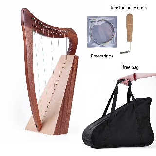 Initer 15-string wooden harp&lyre africa mahogany solid wood renaissance easy to learn and easy to carry free bag gift (1)