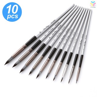 ۞fast shipping 10pcs Paint Brushes Set Kit Round Pointed Tip Brushes with Nylon Hair for Artist Acrylic Aquarelle Gouache Watercolor Oil Painting for Great Art Drawing Supplies (1)