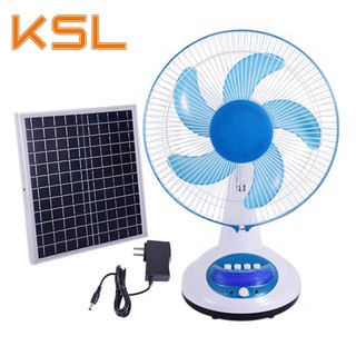 KSL Solar Fan Electric Fan Solar Fan with Light Rechargeable Stand Fan Solar Electric Fan Table Fan