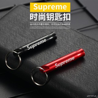 ∋Creative new product couple whistle keychain tide brand supreme key ring car pendant men’s outdoor essential