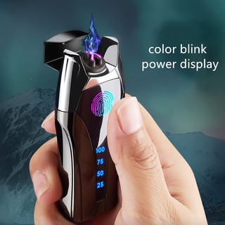 Fingerprint USB Recharge Smoking Electric gift metal Lighter for boyfriend father girlfriend gift
