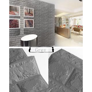 (COD) Big Size 70X77cm 3D Wall Sticker PE Foam Embossed Brick Stone Wallpaper Waterproof Self Adhesive Wall paper (4)