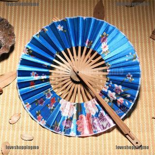 Vintage Japanese Sakura Flowers Windmill Silk Bamboo Folding Hand Held Fan (4)