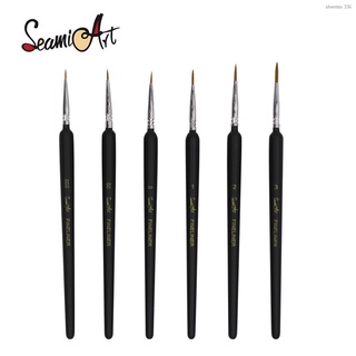 ☏✽✲SeamiArt 6 Pcs. Set Hook Line Detail Painting Brush For Watercolor Oil Acrylic Gouache Paint (1)