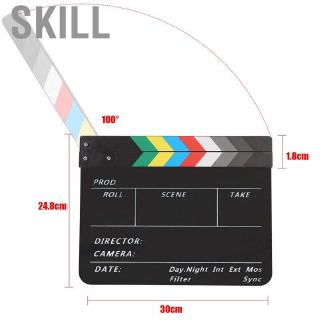Skill Movie Slate Cut Action Scene Clapper Board Dry Erase Clapboard Film F (8)