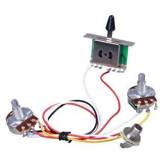 Guitar Pre-wired Harness, 3 Way Blade Toggle Switch 1V1T 500K for Electric Guita