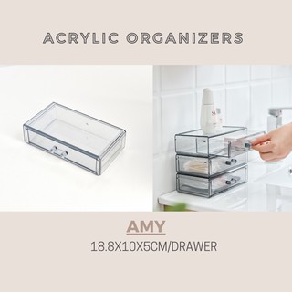3 LAYERS ACRYLIC STACKABLE #DESKTOP #VANITY #STATIONERY DRAWER #ORGANIZER #CONTAINER