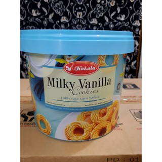 kokola milky vanilla cookies bucket 400g