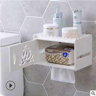 waterproof Toilet Shelves Organizer Hanging Wall Rack Holder Mounted Box Tissue kitchen Storage
