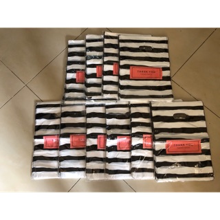 Printed Plastic Bag / Plastic Bag with Design (stripes thank you)