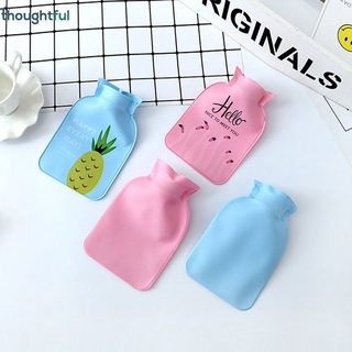 MOON☾ Mini Cute Cartoon PVC Hot Water Bottle Hotwater Warmer Screw Hand Warmer Outdoor Winter Gift Top Quality Water Injection Explosion-Proof Portable ♡