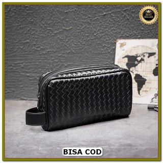 L6643l Men's Handbag Premium Men Handbag Mb 98066 3 Brown Ac436 RN466 Real Woven Leather Handbag