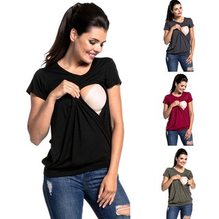 Woman Maternity Clothes Nursing Top Breastfeeding Loose Blouse T-Shirt