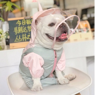 □⊙✠French Bulldog Dog Raincoat Jumpsuit Rainwear Poodle Bichon Schnauzer Pug Dog Clothes Welsh Corgi
