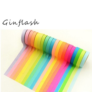 Ginflash 10pcs Wholesales Colorful Masking Tape Scrapbook Decorative Paper Adhesive Tools