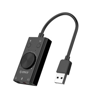 ORICO Portable USB External Sound Card Microphone Earphone Two in One With 3 Port Output Volume Adju