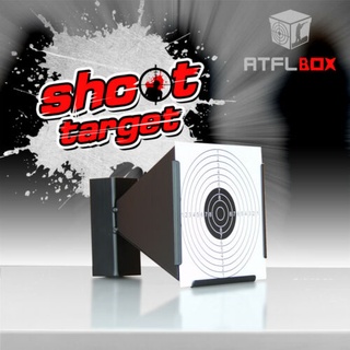Atflbox 14X14CM Airsoft BB Metal Shooting trap Target with 50 pcs paper target