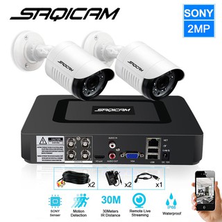 Saqicam 4CH AHD DVR 2PCS Sony IMX323 2MP Outdoor Weatherproof Cameras CCTV Package DIY Kit