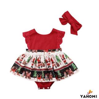 ❀Yaho❀Stylish Christmas Santa Newborn Baby Girls Red Lace (6)