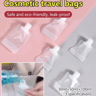 10pcs Travel Foldable Cosmetic Dispensing Bags Refillable Empty Containers