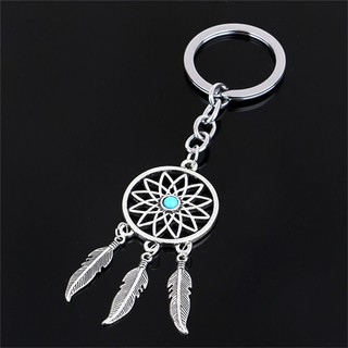 COD Metal Key Chain Ring Feather Tassels Dream Catcher Keyring FAD