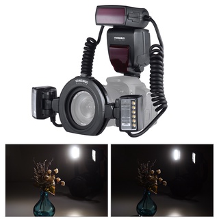 YONGNUO E-TTL Macro Camera Flash Speedlite 5600K with 2 Flash Heads and 4pcs Adapter Rings for Canon
