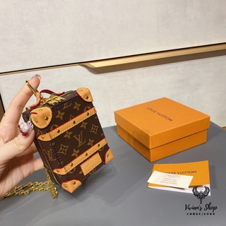 Louis Vuitton Mini Chain Shoulder Phone Card Bag Classic Lv Print Unisex (1)