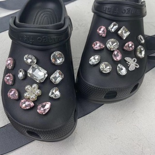 Croc Diamond Jibbitz Gems Set Fits for Croc Bae Clog Charms Pins Retro Women Crocs Jibbitz Slippers Accessories