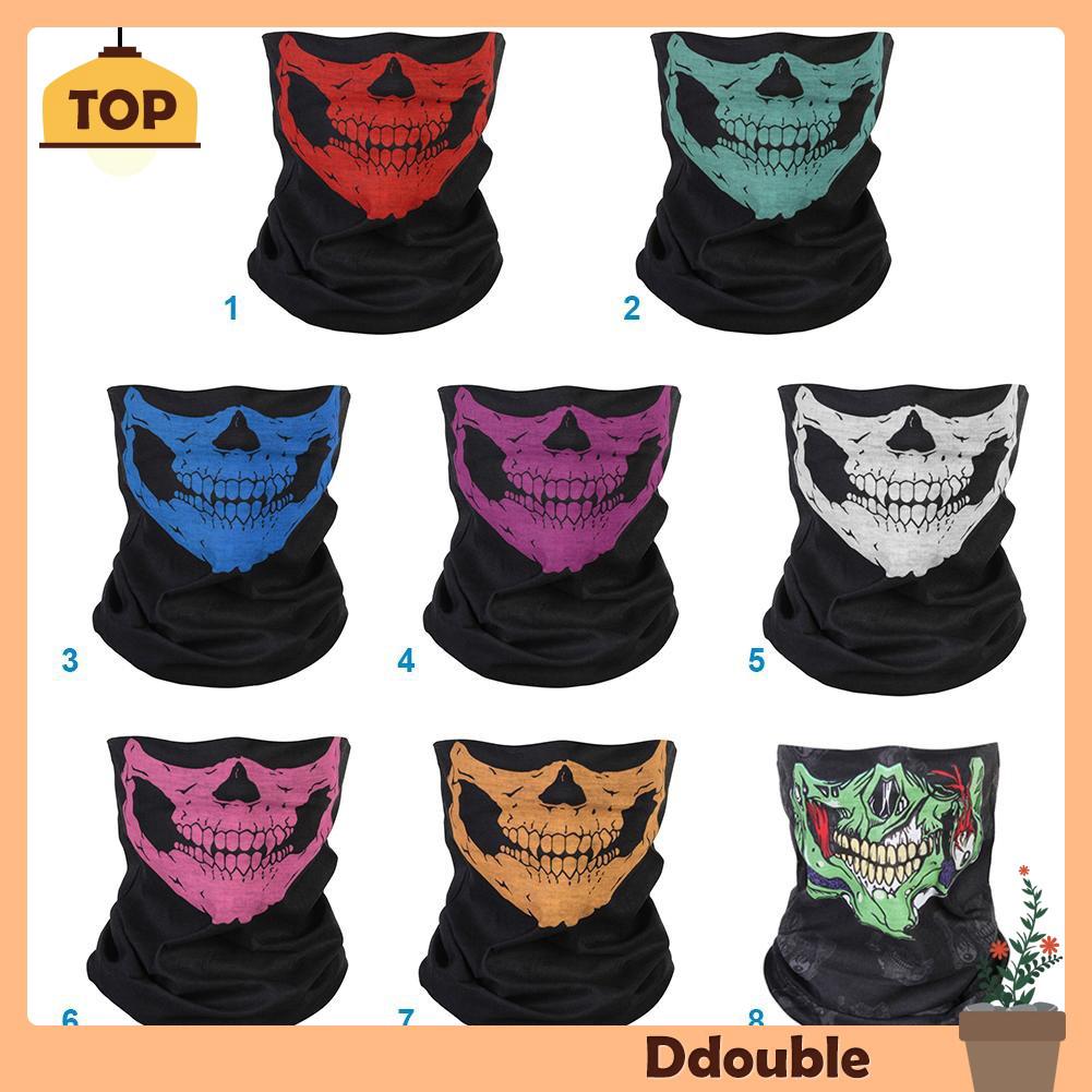 Bicycle Cycling Ski Skull Half Face Mask Ghost Scarf Multi Use Neck Warmer Ddouble