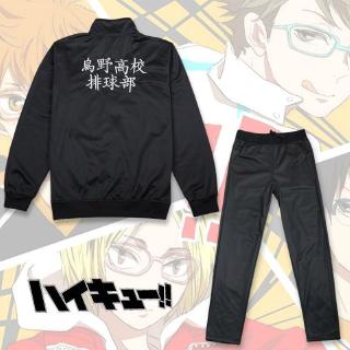 Haikyuu !!! Japan Anime Karasuno High School Coat Jacket Pants Trousers Sport Cosplay Costume (2)