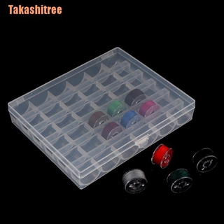 (Takashitree) 36 Spools Empty Bobbins Sewing Machine Bobbin Case Organizer Storage Plastic Box