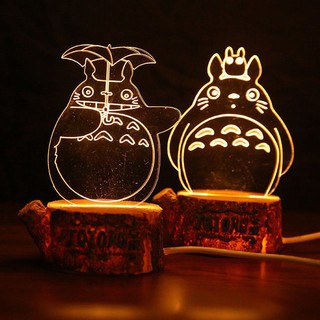 Hot 3D Night lights LED USB light Small Desk lamp Cartoon Totoro Good gift