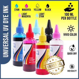UV DYE INK 100ml Universal Dye Ink Cyan / Magenta / Yellow / Black / Light Cyan / Light Magenta