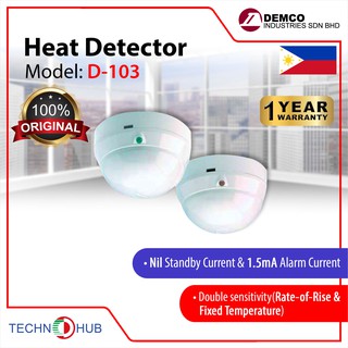 Demco D-103 Fire Alarm Heat Detector 12-28V DC / 78 x 55mm