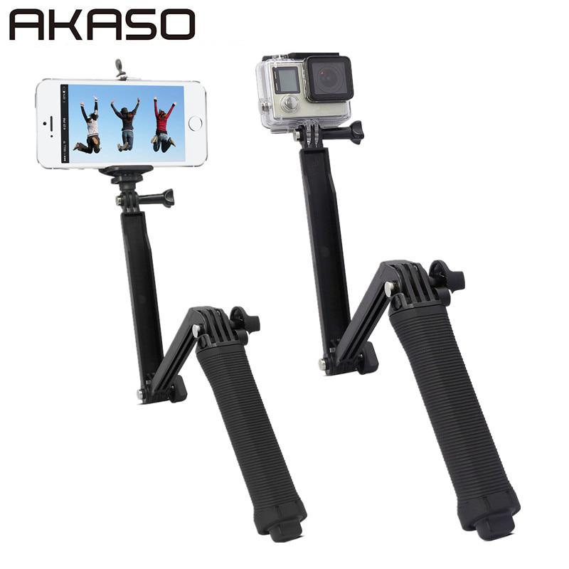 3 Ways Grip Waterproof Monopod Selfie Stick For AKASO Sports camera