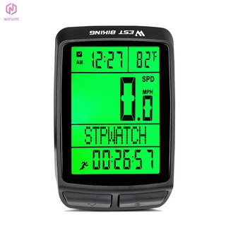 [New#]5 Languages Mountain Bike Road Bike Stopwatch LED Bicycle Wireless Stopwatch Multi-function Wa