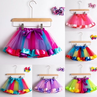 【sale】 [NNJXD]Baby Girls Tutu Skirts Kids Elastic Waist Pettiskirt Colorful Tulle Party Dress