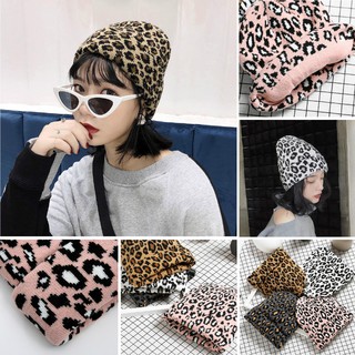 Ready Stock Unisex Hip Hop Casual Elastic Leopard Knitted Cap