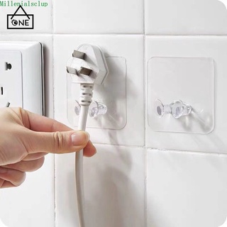 Thicken Self-Adhesive Clear Strong Plug Hook Wall Storage Multi-use Transparent Pasting Hook MC