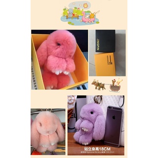 ◘✘Cute plush toy set rabbit fur bunny costume dead rabbit doll ornaments girls backpack bag pendant