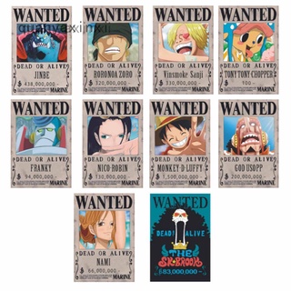 Bluefun Anime One Piece Pirates Wanted Posters 10pcs Set