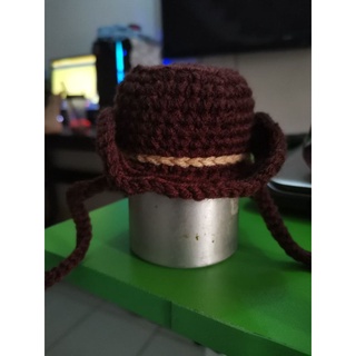 crochet cow boy hat for cat