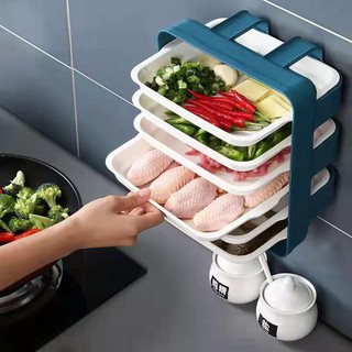 New Creative 6 Layers Wall-mounted Stackable Dish Organizer Rack Kitchen Side Dish Plate
