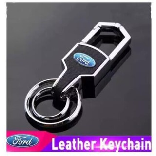 Ford High Quality Leather Keychain Brushed Car Logo Keychain