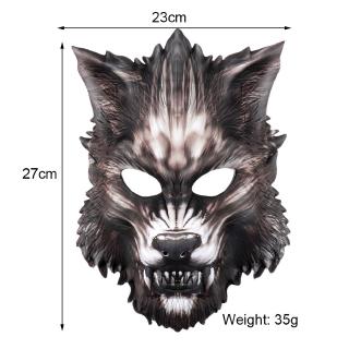 [MU]EVA Halloween Wolf Half Face Mask Masquerade Party Realistic Look Werewolf Facial Decoration