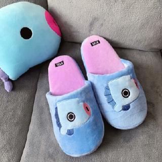 Home indoor breathable non-slip BTS BT21 cute cotton and linen children's slippers(36-42) (7)